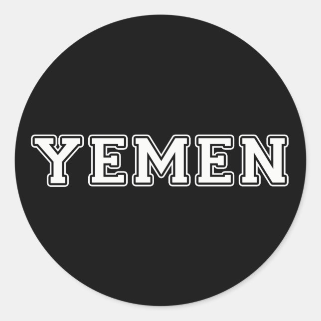 Pegatina Redonda Yemen (Anverso)