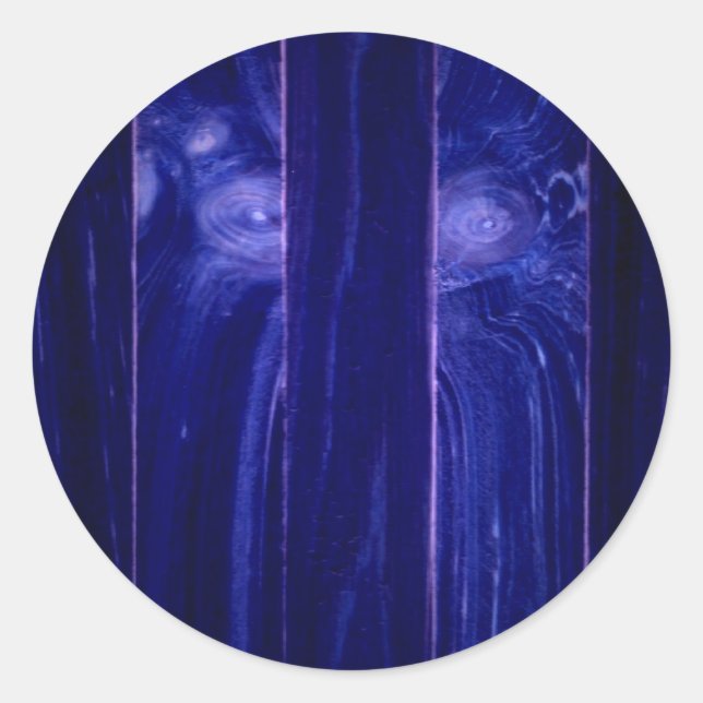 Pegatina Redonda Yeti Face en la tasa de madera (Anverso)