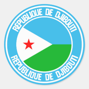 Pegatina Redonda Yibuti Round Emblem