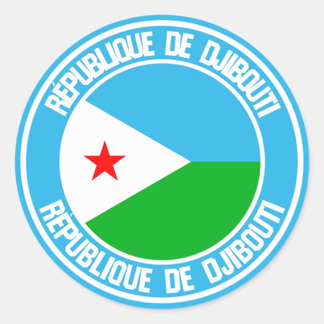 Pegatina Redonda Yibuti Round Emblem (Anverso)