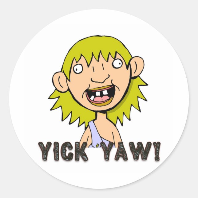 Pegatina Redonda ¡Yick Yaw! (Anverso)