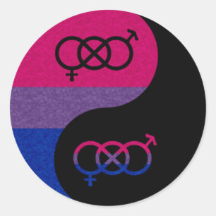 Pegatina Redonda Yin bisexual y Yang