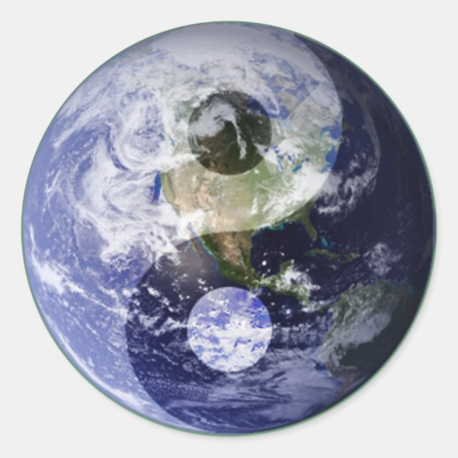 Pegatina Redonda Yin Earth (Anverso)