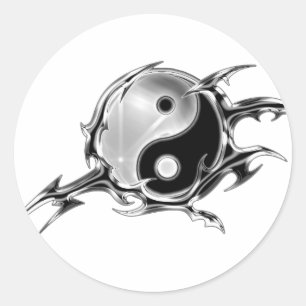 Pegatina Redonda Yin tribal Yang