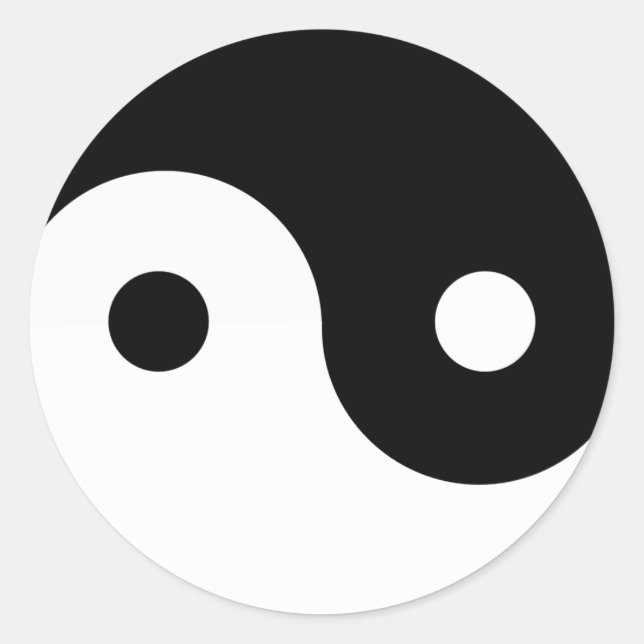 Pegatina Redonda Yin y Yang (Anverso)