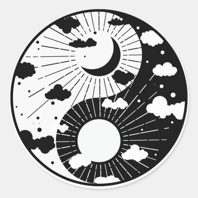 Pegatina Redonda Yin Yang (Anverso)