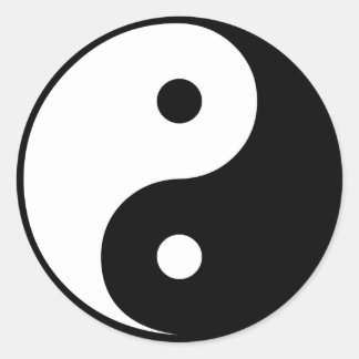 Pegatina Redonda Yin Yang