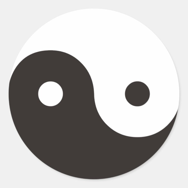 Pegatina Redonda Yin Yang (Anverso)