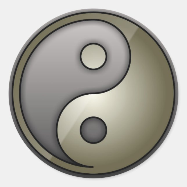 Pegatina Redonda Yin Yang (Anverso)