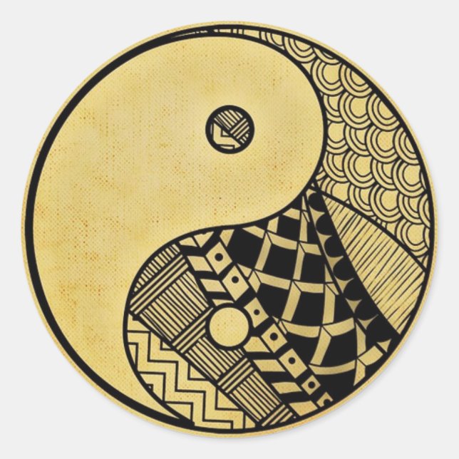 Pegatina Redonda Yin yang (Anverso)