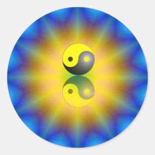 Pegatina Redonda Yin Yang