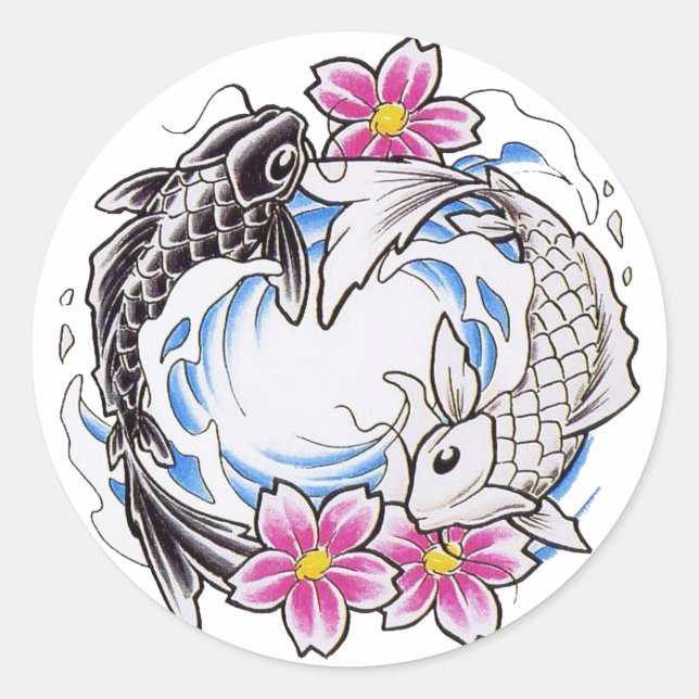 Pegatina Redonda Yin Yang (Anverso)