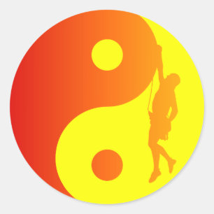 Pegatina Redonda Yin & Yang Climber (Salto del Sol)