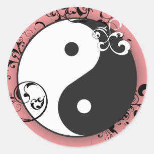 Pegatina Redonda Yin-Yang con desplazamiento