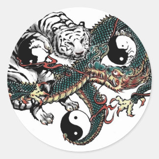 Pegatina Redonda Yin Yang Design