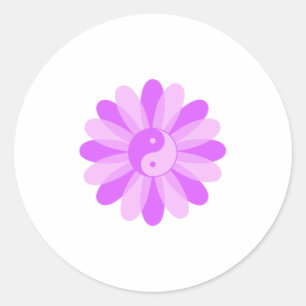 Pegatina Redonda Yin Yang Floral