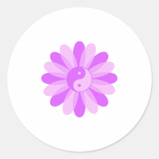 Pegatina Redonda Yin Yang Floral