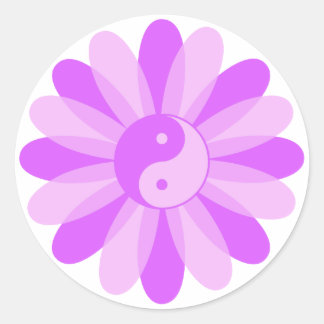 Pegatina Redonda Yin Yang Floral