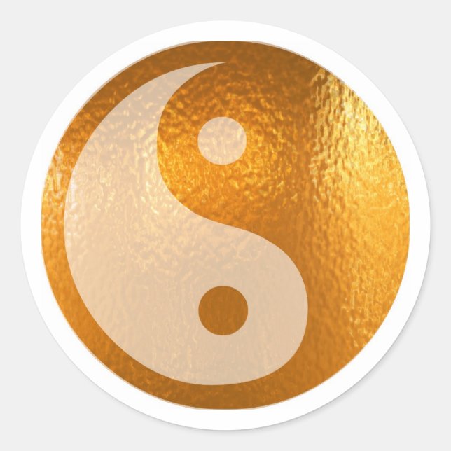PEGATINA REDONDA YIN YANG GOLD (Anverso)