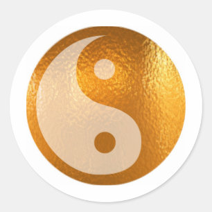 PEGATINA REDONDA YIN YANG GOLD