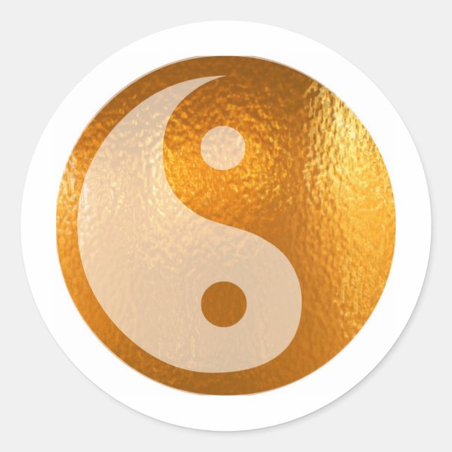 PEGATINA REDONDA YIN YANG GOLD (Anverso)