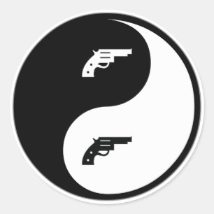 Pegatina Redonda Yin Yang Gun