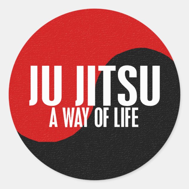 Pegatina Redonda Yin Yang JU JITSU 1 (Anverso)