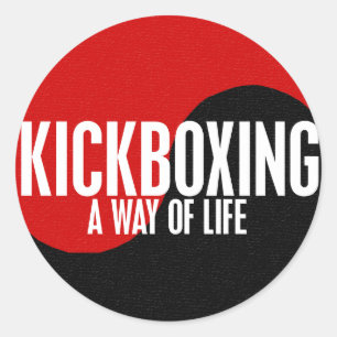 Pegatina Redonda Yin Yang Kickboxing 1