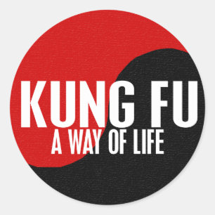 Pegatina Redonda Yin Yang Kung Fu