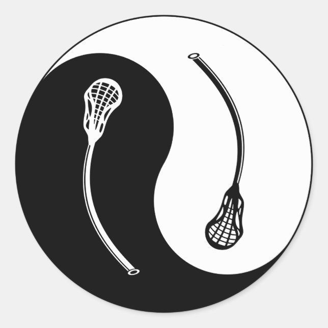 Pegatina Redonda Yin Yang Lacrosse (Anverso)