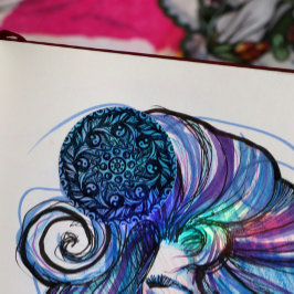 Pegatina Redonda Yin Yang Mandala Naturaleza Flor floral Mandalas