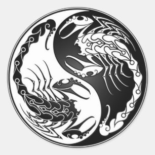 Pegatina Redonda Yin Yang Scorpions