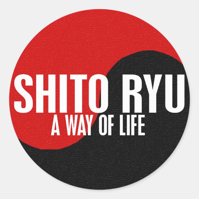Pegatina Redonda Yin Yang Shito Ryu 1 (Anverso)