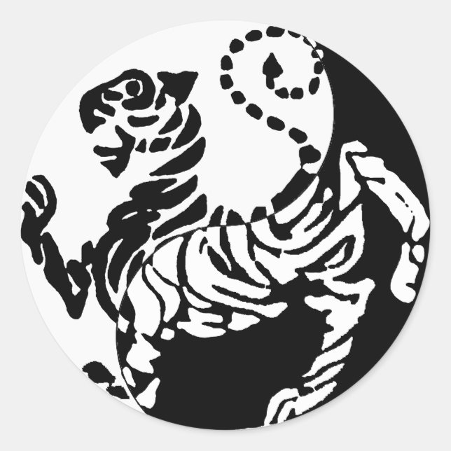 PEGATINA REDONDA YIN YANG SHOTOKAN TIGER (Anverso)
