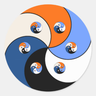 Pegatina Redonda Yin Yang Yong 6