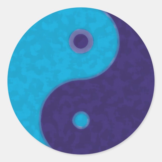 Pegatina Redonda Yin Yang Zen meditación tao (Anverso)