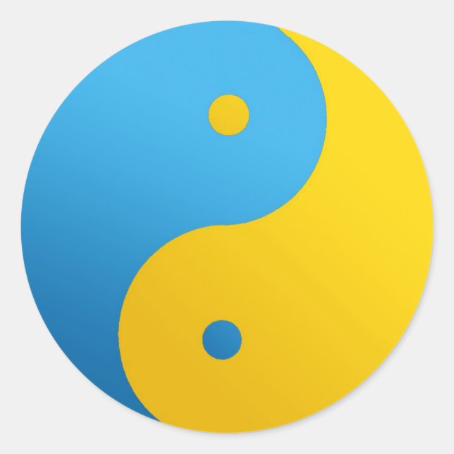 Pegatina Redonda Ying Yang - al estilo ucraniano (Anverso)