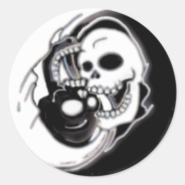 Pegatina Redonda Ying Yang Grim Reaper