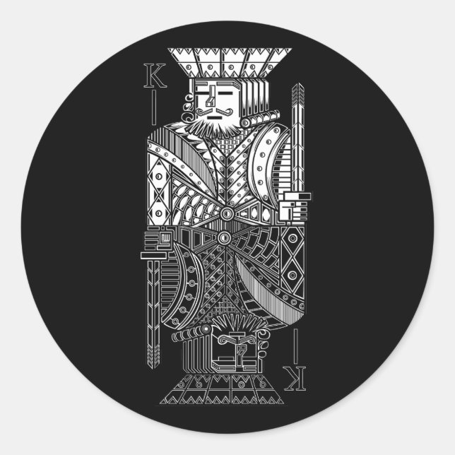 Pegatina Redonda Ying Yang King (Anverso)
