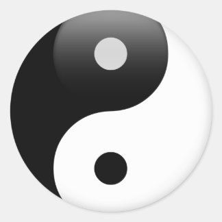 Pegatina Redonda Ying Yang - Yin y Yang Taoism