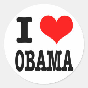 PEGATINA REDONDA YO AMO A OBAMA