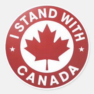 Pegatina Redonda Yo apoyo a Canadá