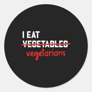 Pegatina Redonda Yo Comí El Vegetario Funny Bbq Carnivore