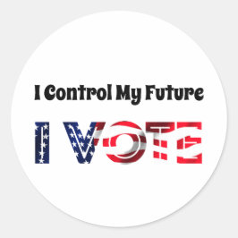 Pegatina Redonda Yo controlo mi futuro - Yo voto