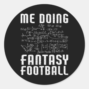 Pegatina Redonda Yo haciendo el draft de fútbol fantástico día dive