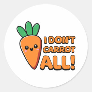 Pegatina Redonda ¡Yo no lo hago todo! Cute Carrot Pun