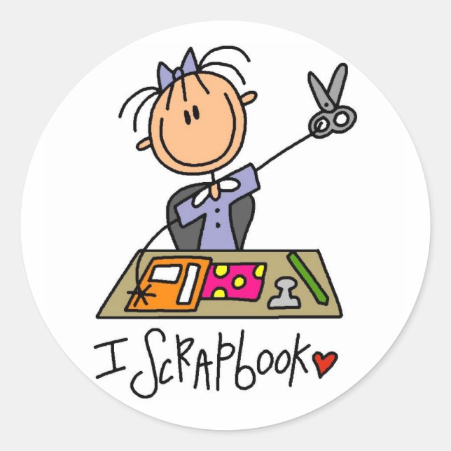 Pegatina Redonda Yo Scrapbook (Anverso)