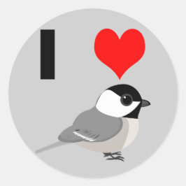 Pegatina Redonda Yo soy Chickadees del corazón