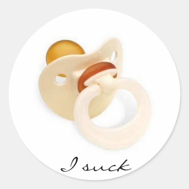 Pegatina Redonda Yo succiono (Anverso)
