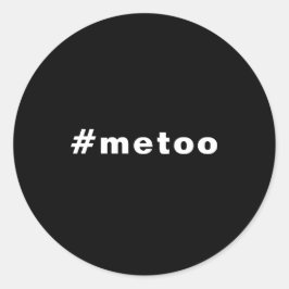 Pegatina Redonda yo también, #metoo, orgullo blanco negro